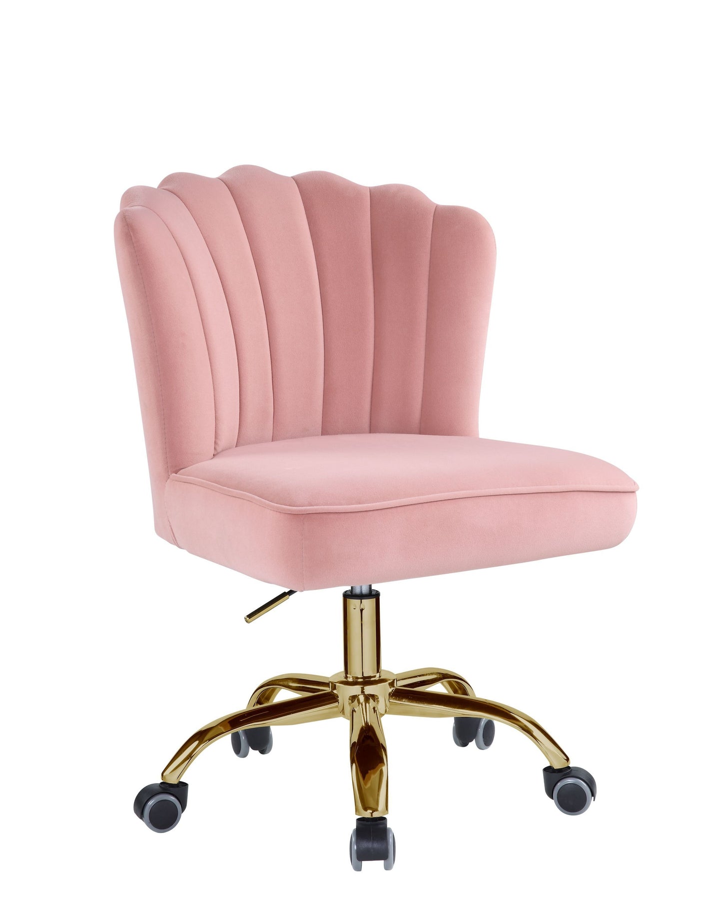 Moyle Office Chair in Rose Quartz Velvet & Gold Finish OF00116