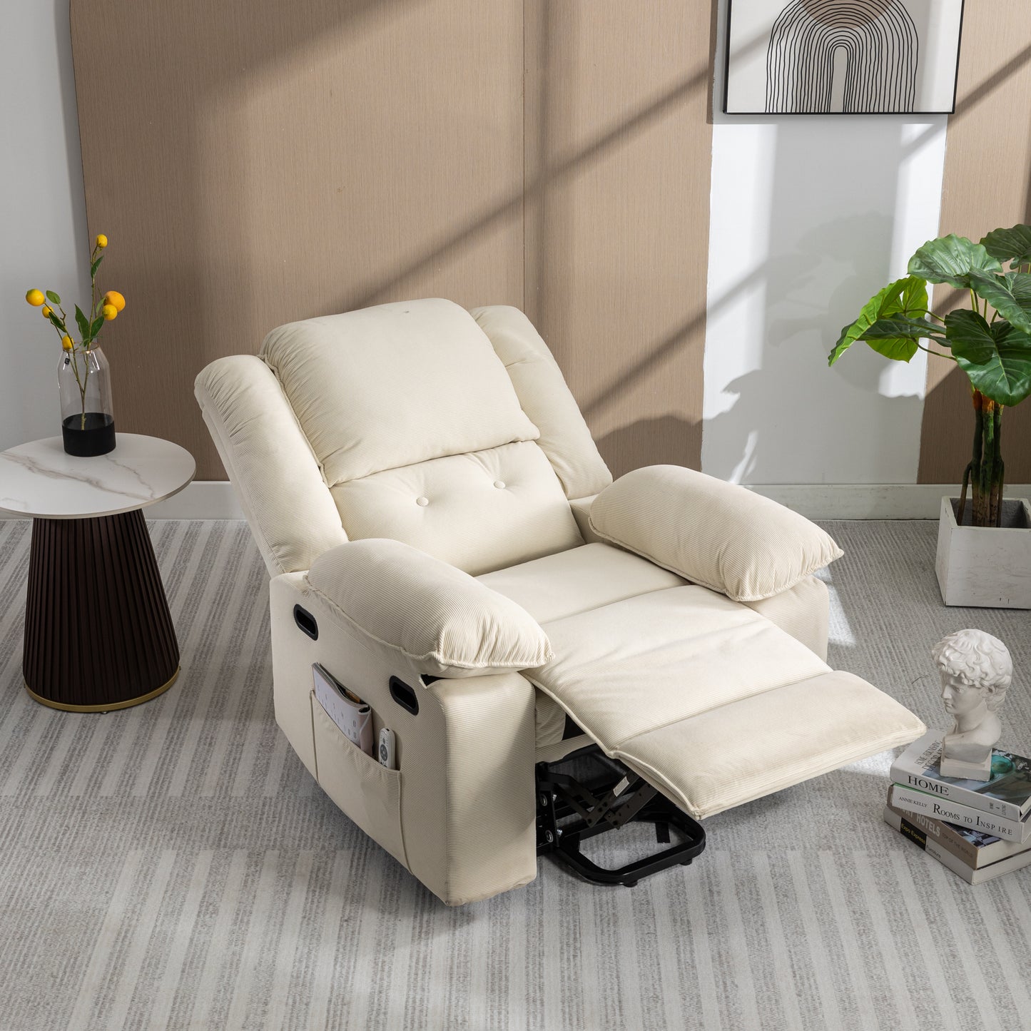 Adjustable Massage and Heating Power Lift Recliner Chair with Side Pocket