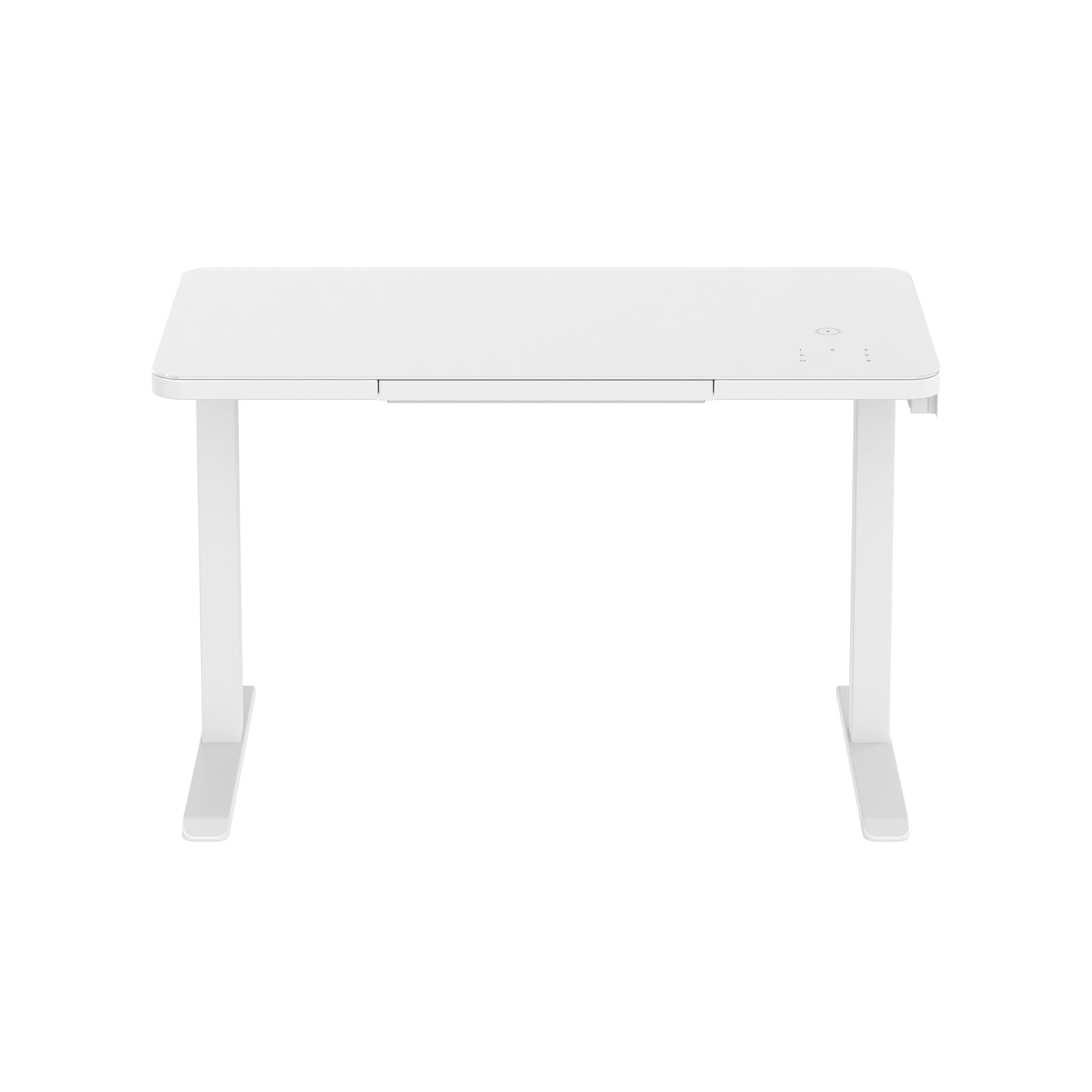 White Glass Top Desk with Concealed Wireless Charging功能