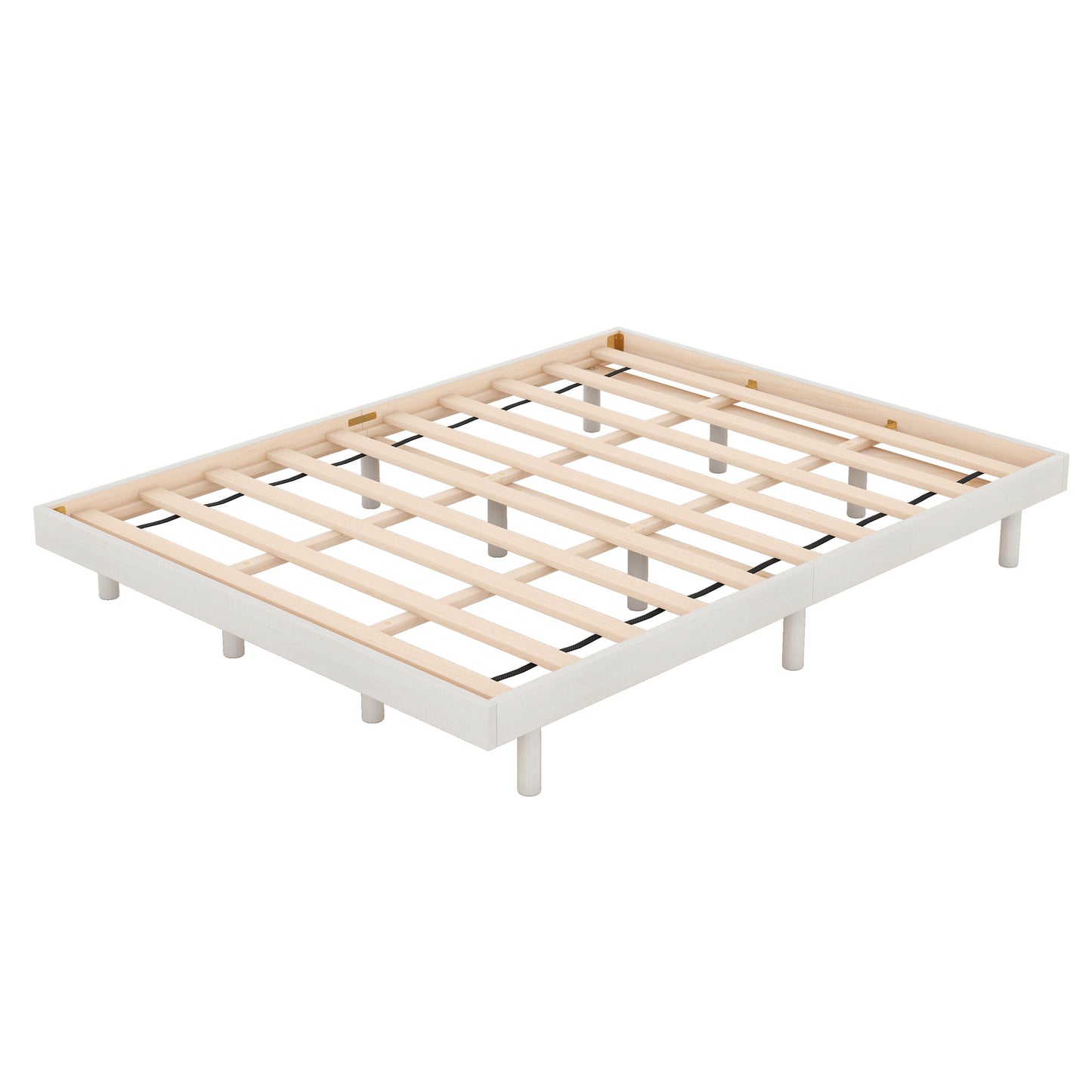 Modern Design Queen Floating Platform Bed Frame for White Washed Color