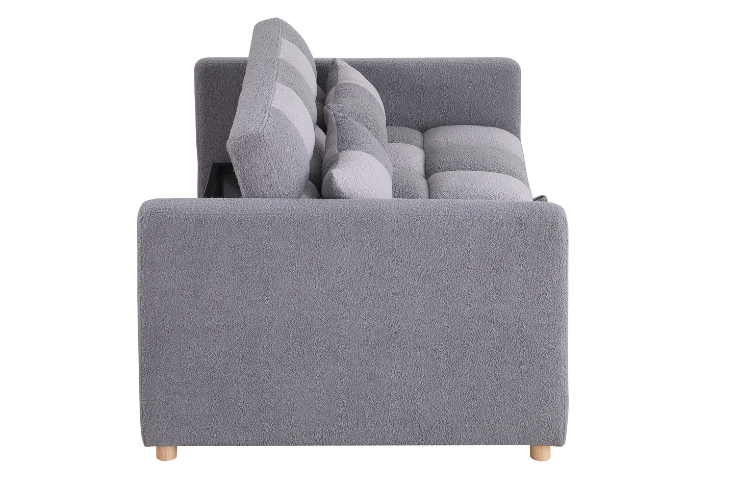 3 in 1 Teddy Convertible Loveseat Futon Sofa with Adjustable Backrest