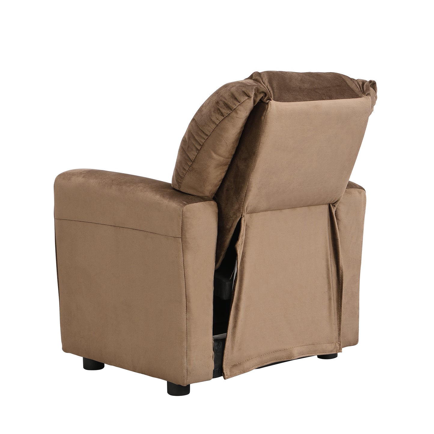 Kids Velvet Recliner Chair with Cup Holder and Footrest