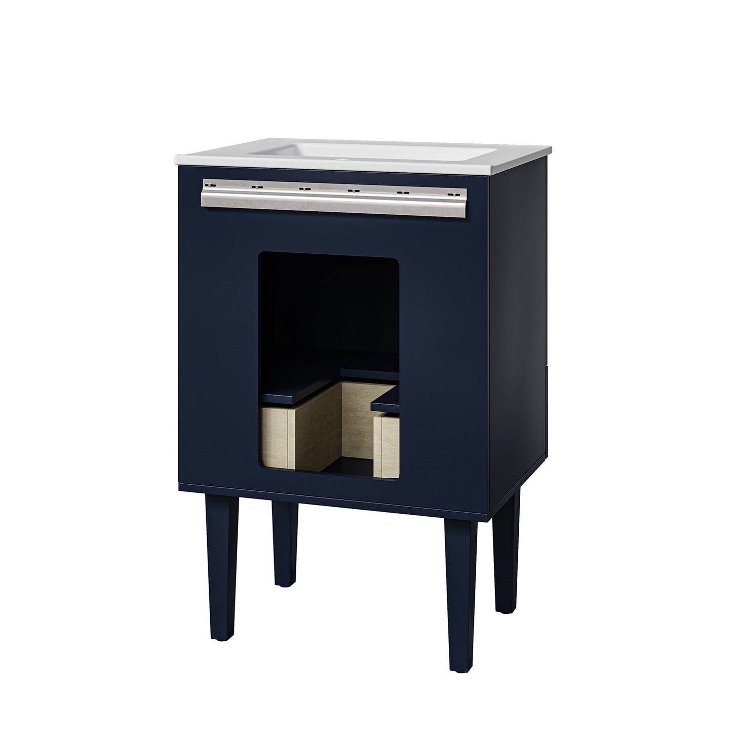 Veronica 24" Single Bathroom Vanity With Ceramic Vanity Top-NAVY