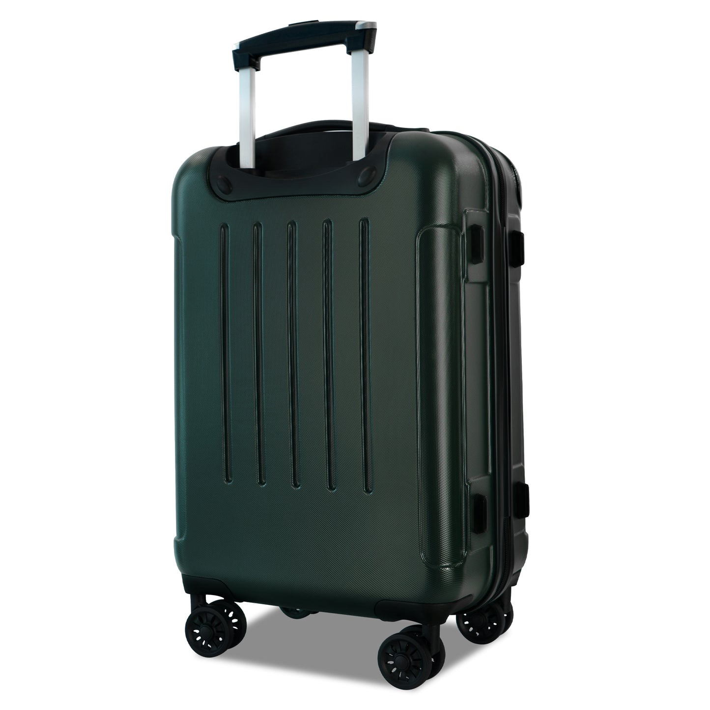 Luggage 3 Piece Sets with Spinner Wheels ABS+PC Lightweight (20/24/28), Green