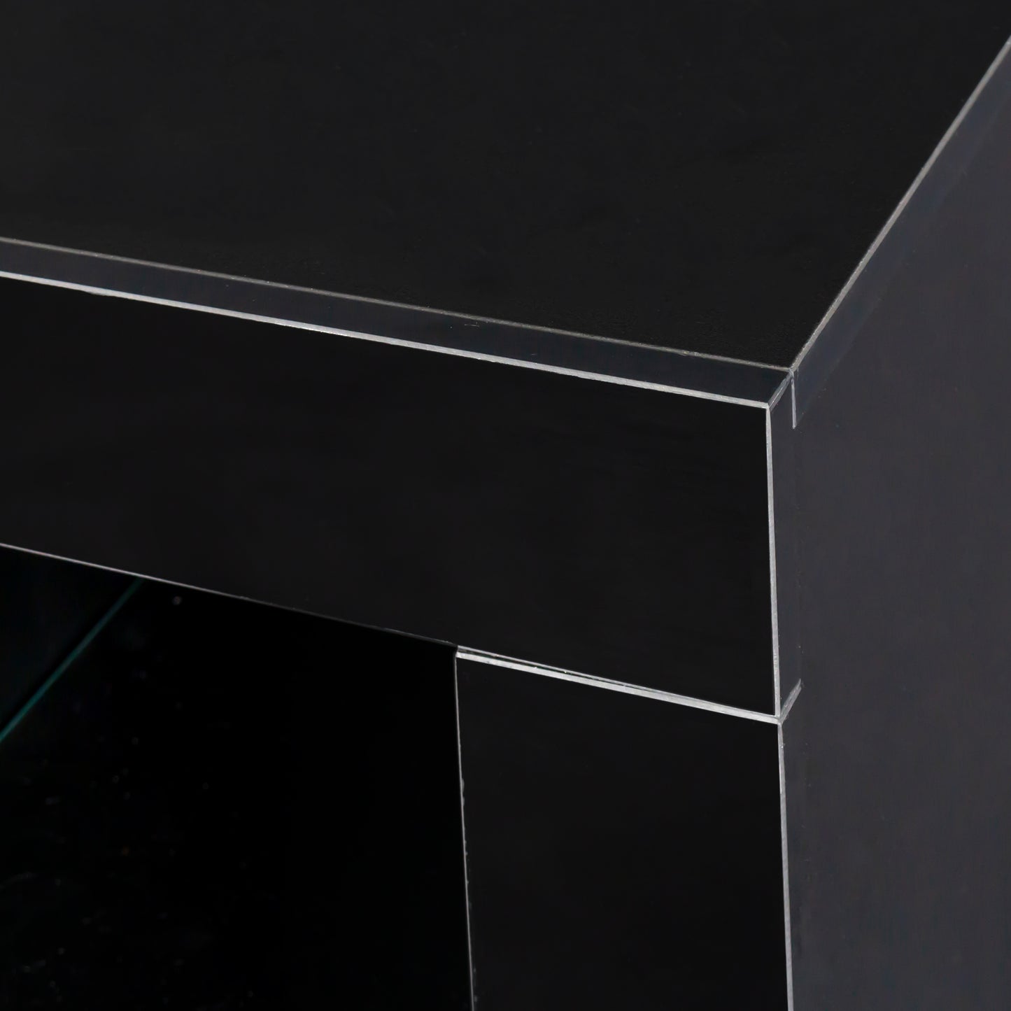 LED Lighted Black High Gloss Sideboard Storage Cabinet with Multifunctional Design