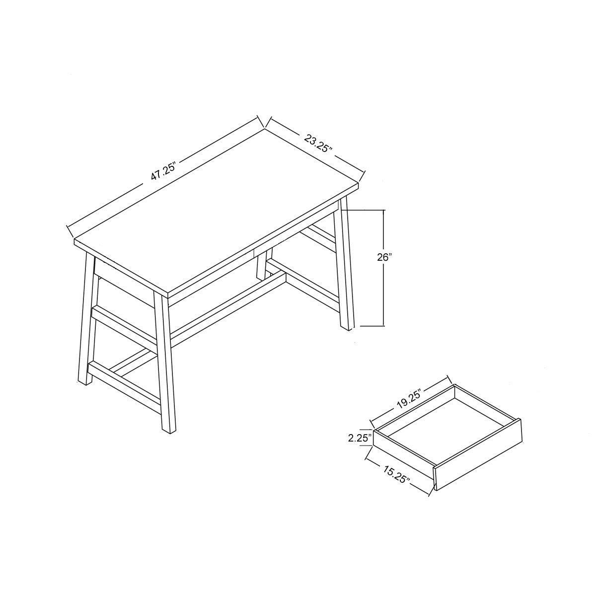 Sleek Red Cocoa Writing Desk with Dual Drawers