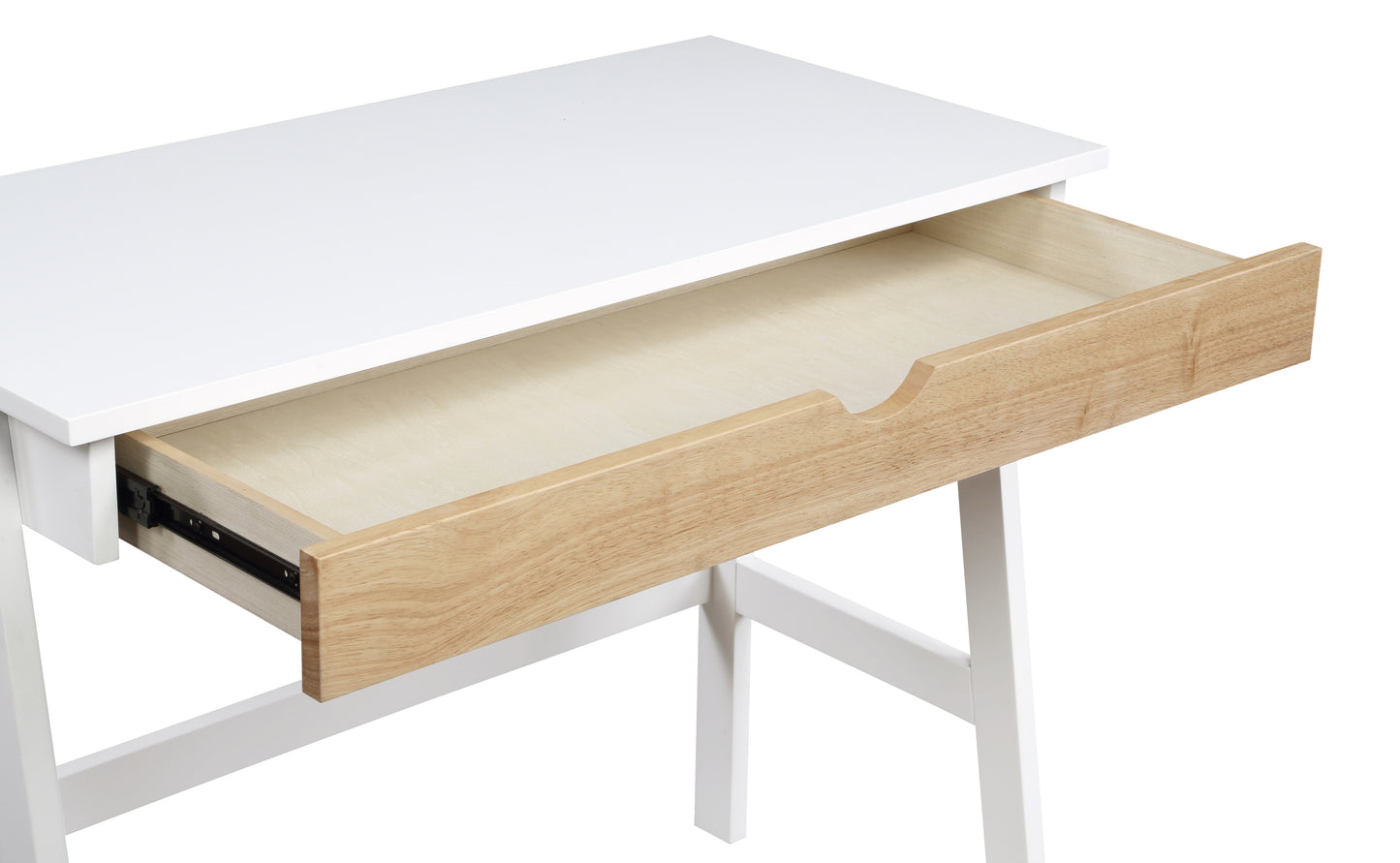 Solid Wood Modern White/Natural Hilton Desk