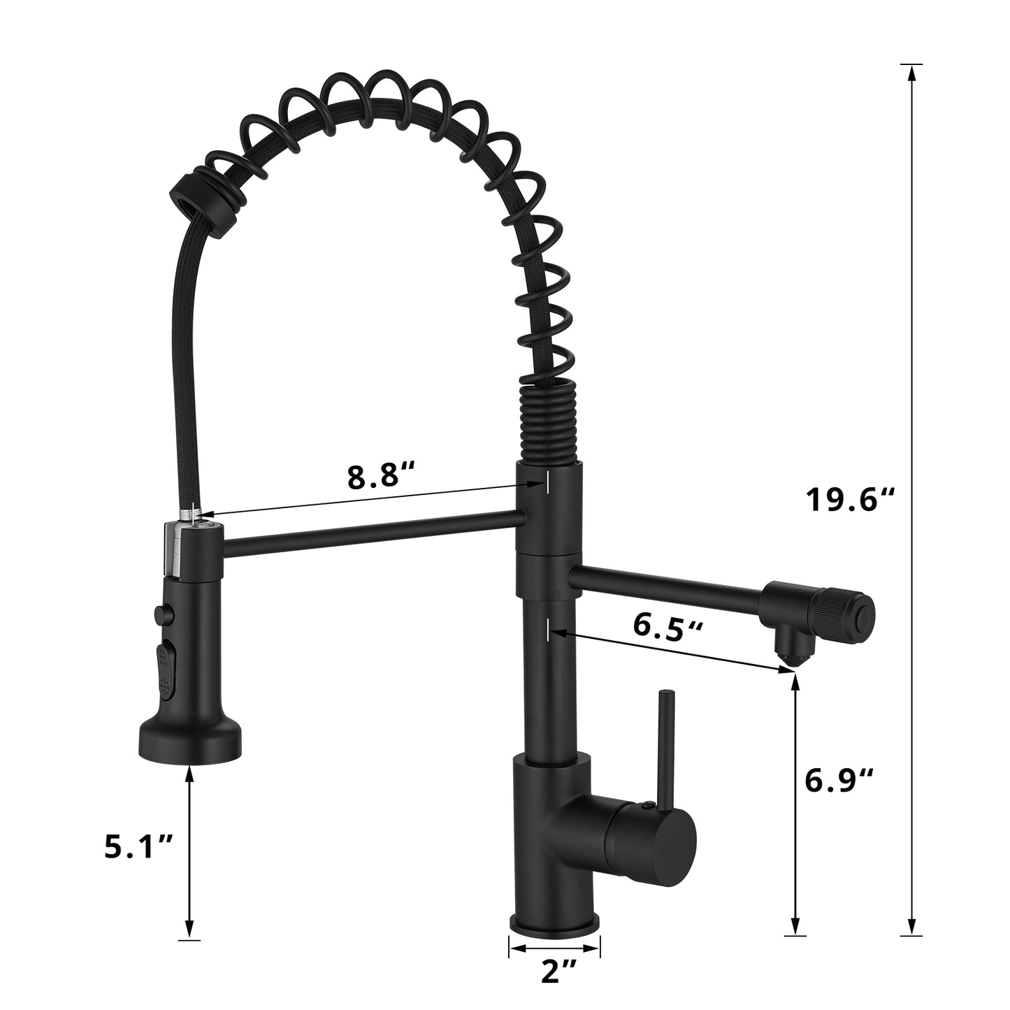 Purifier Kitchen Faucet Drinking Water Faucet, Pull Down Water Filter Kitchen Sink Faucets (Matte Black)