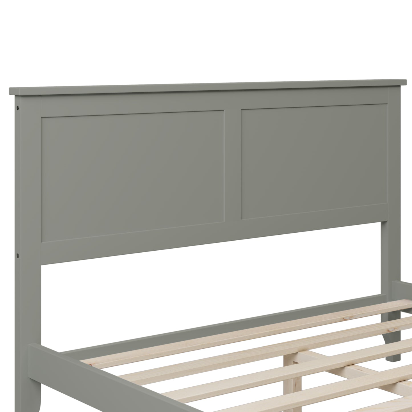 Modern Gray Solid Wood Full Platform Bed