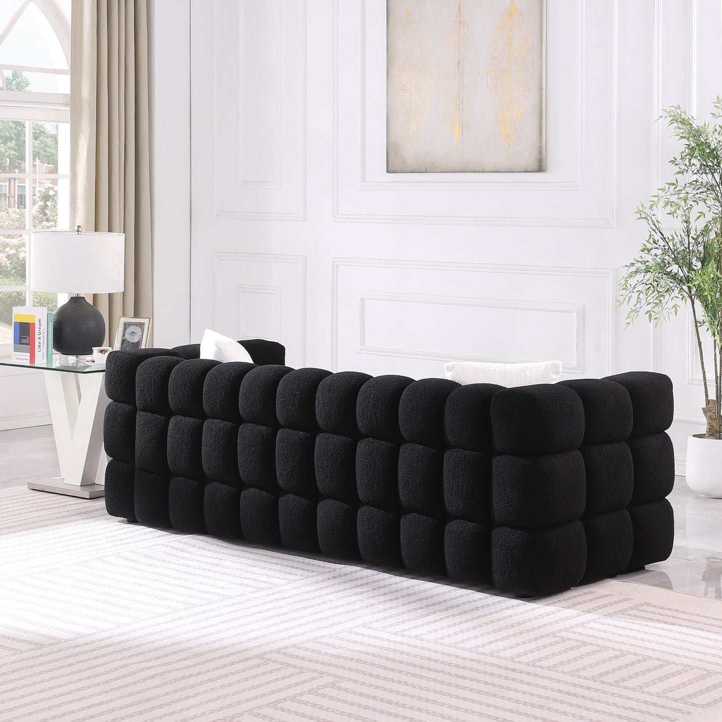 Luxurious 3-Seater White Boucle Marshmallow Sofa for USA People