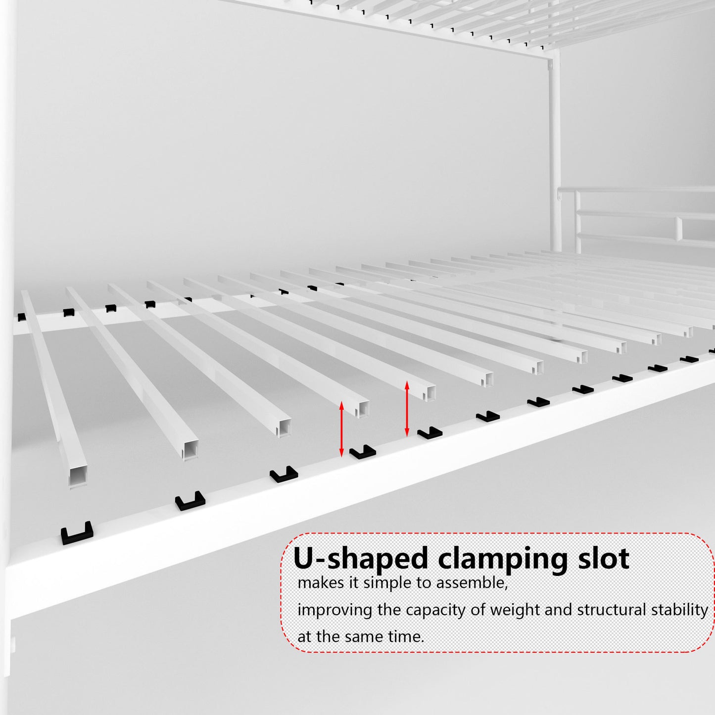 White Metal Twin Bunk Bed with Easy Assembly & Secure Guardrails