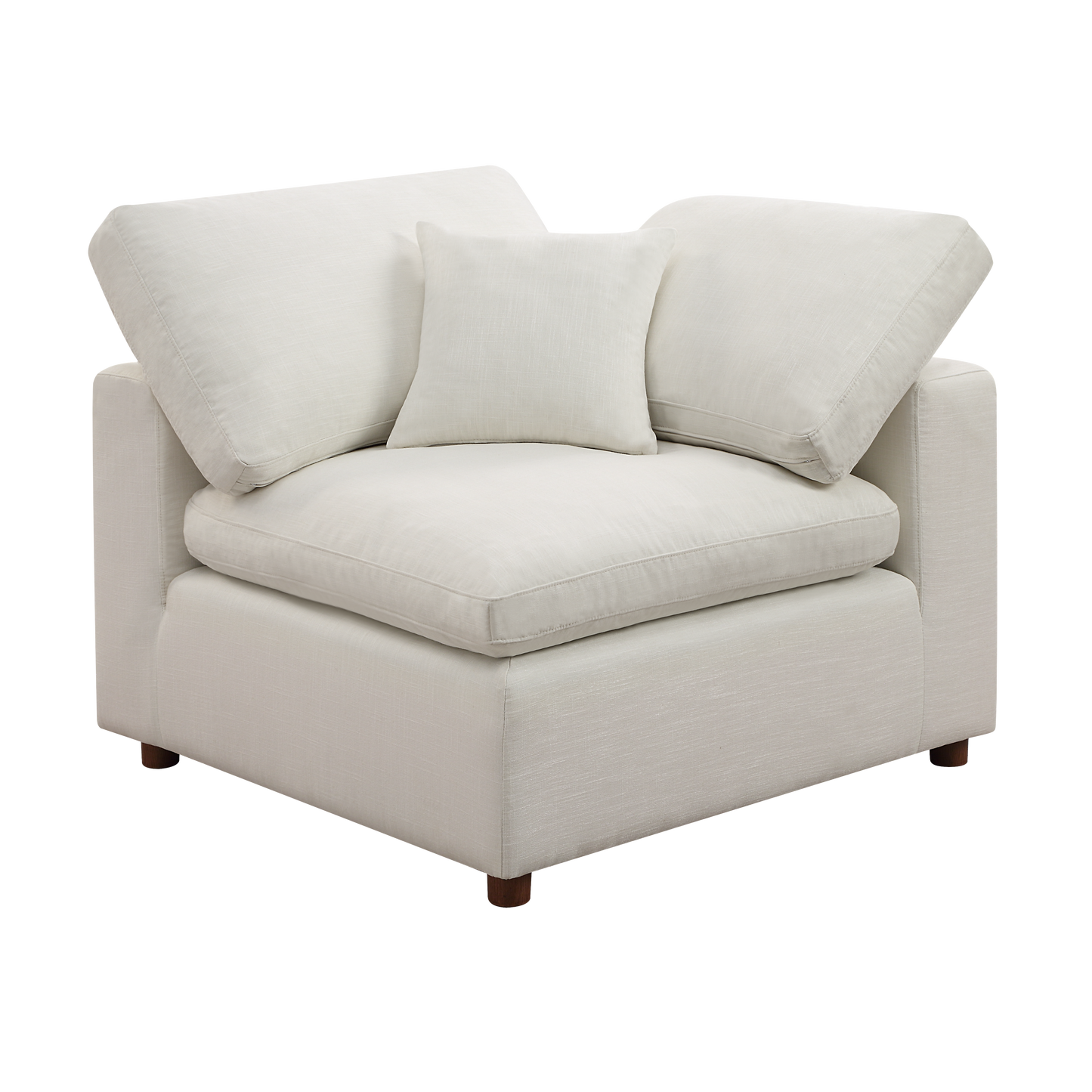 Sleek White Customizable Sectional Sofa Set