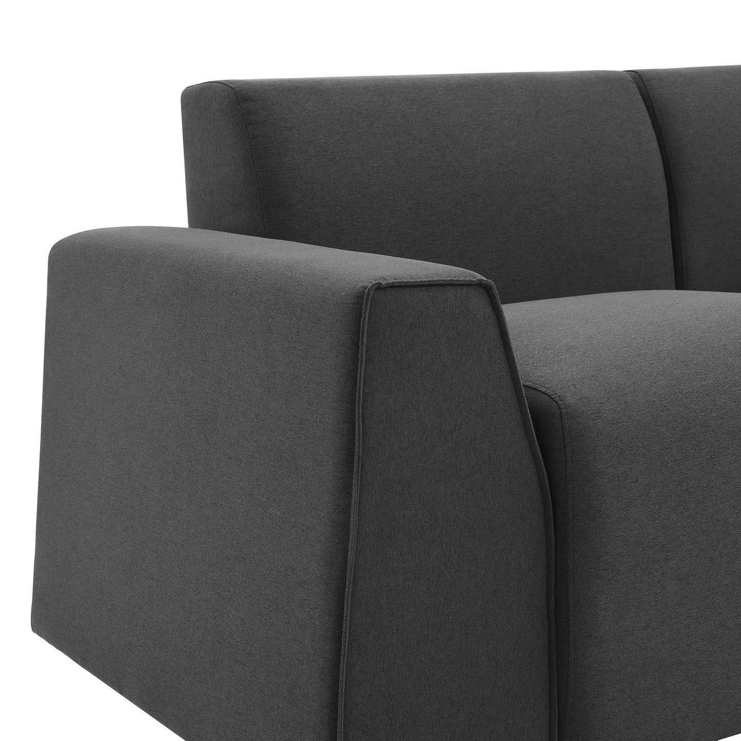 Contemporary 71*35.5 Linen Fabric Sofa with Wide Armrests