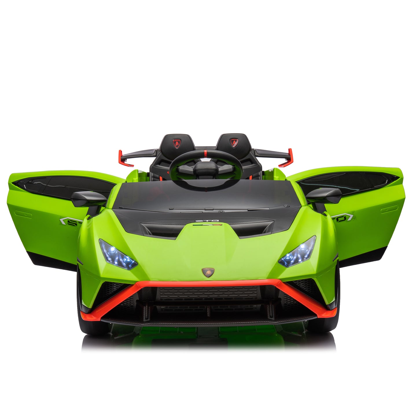 Lamborghini Huracan Sto 24V Kids Electric Ride-On Drift Car: Speeds 1.86-5.59 MPH, Ages 3-8, Foam Front Wheels, 360° Spin, LED Lights, Dynamic Music, Early Learning, USB Port, Drift Feature