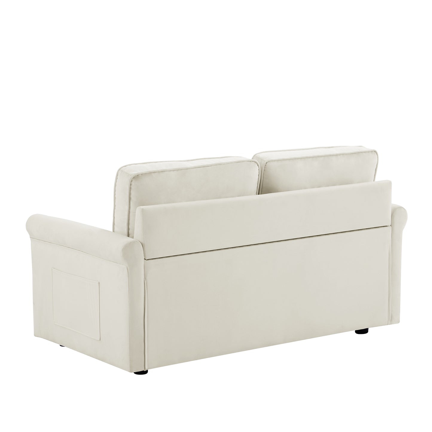 cream white velvet sofa with armrest