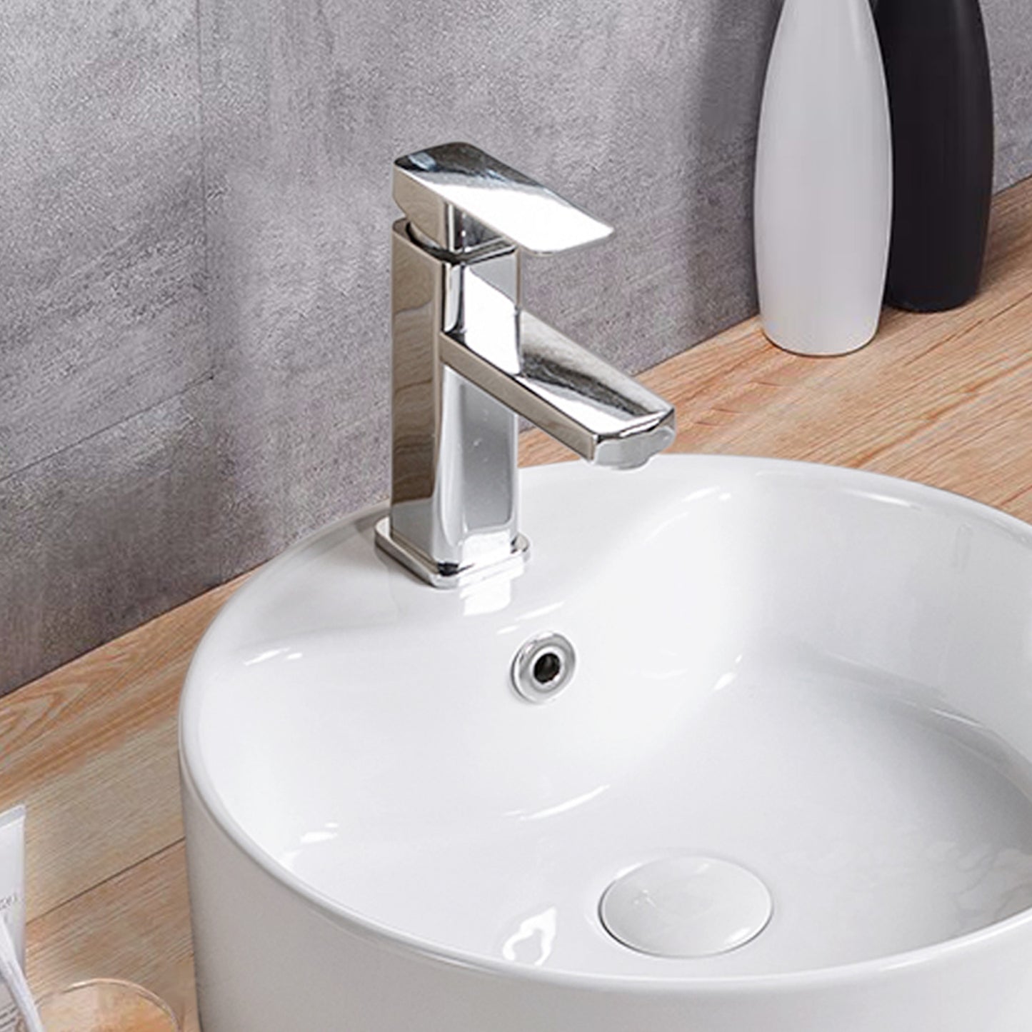 Vessel Bathroom Sink Basin in White Ceramic