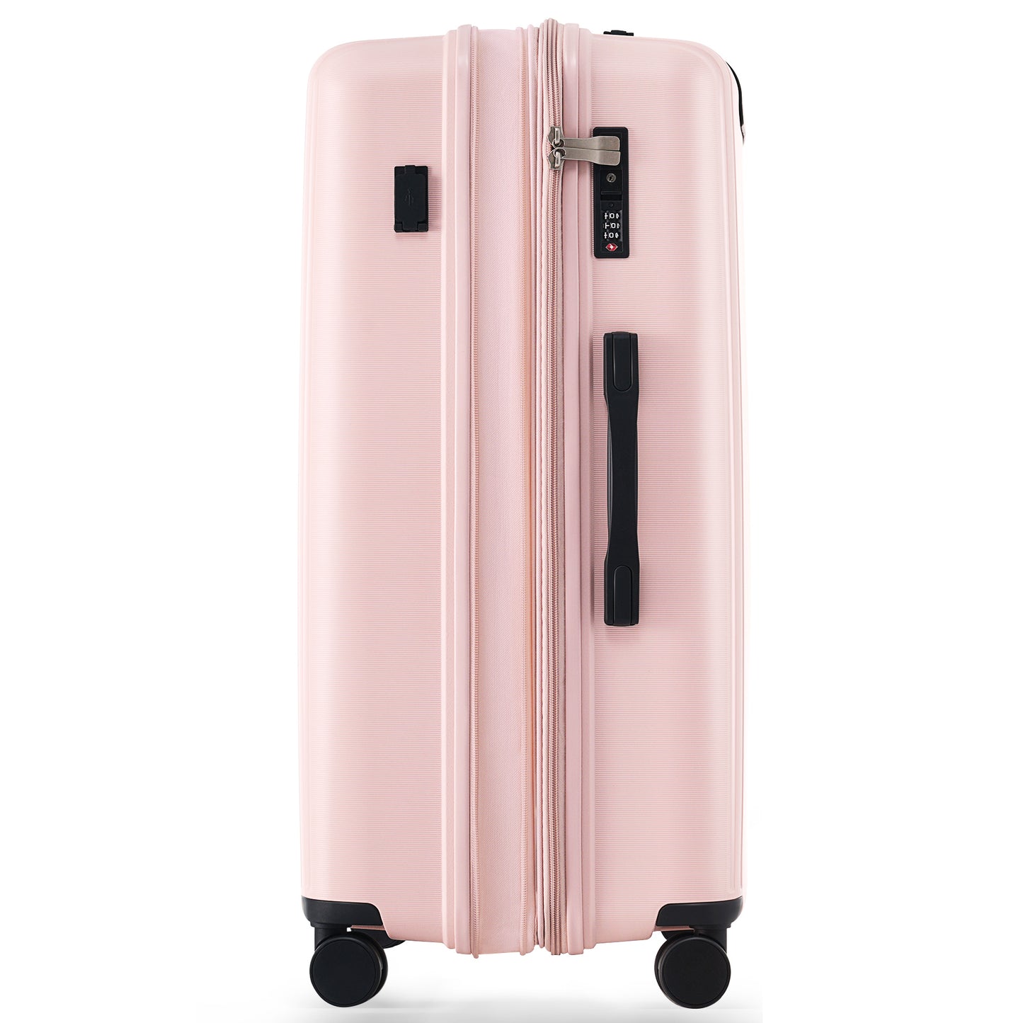 Luggage Sets 3 Piece Suitcase Set 20/24/28 with USB Port,Carry on Luggage Airline Approved,PP Lightweight Suitcase with Spinner Wheels, Pink