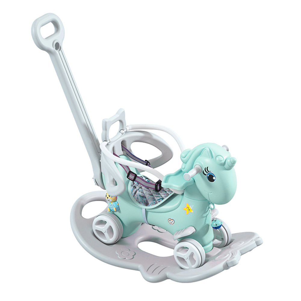 Unicorn Kids Blue Rocking Horse and Ride-On Bike