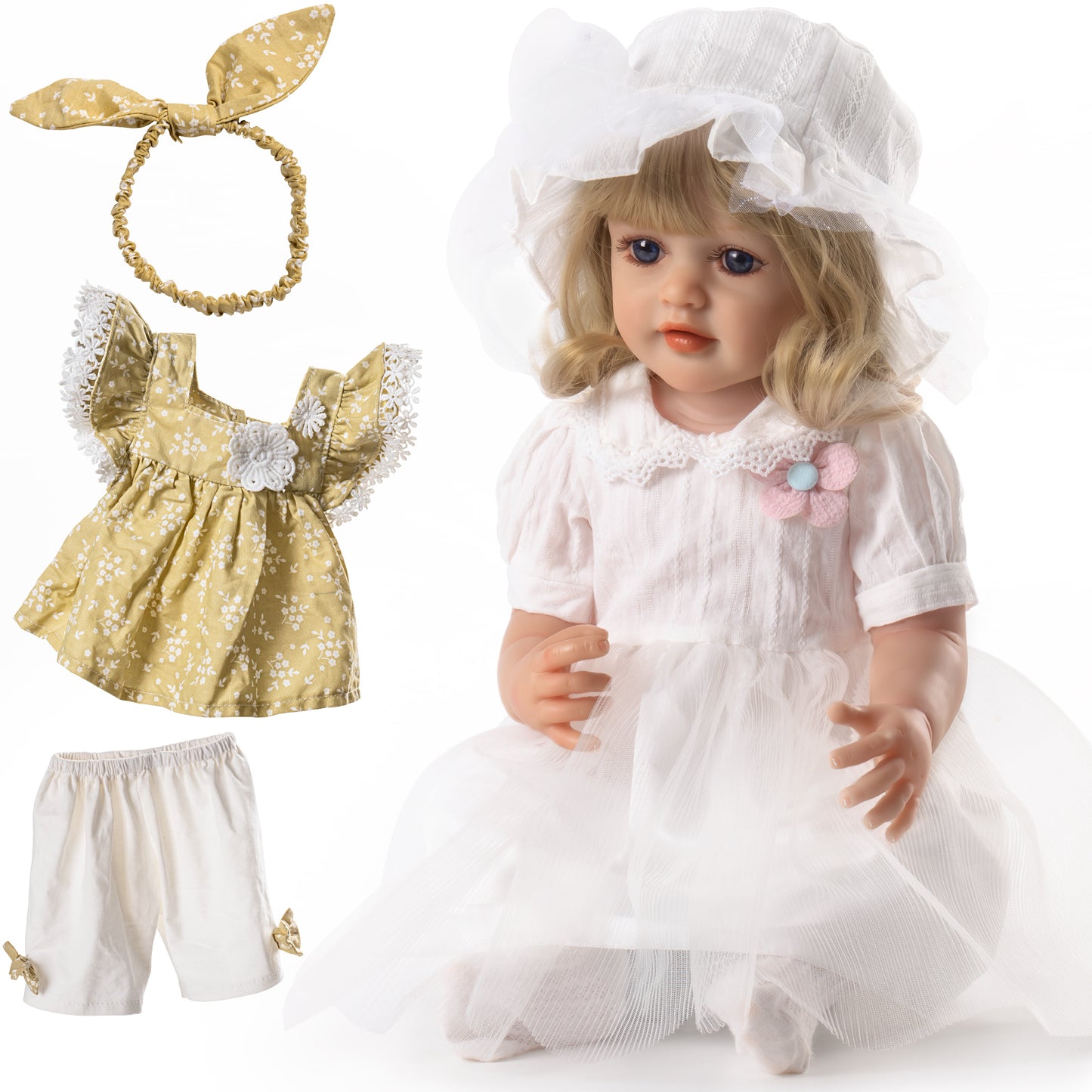 Lifelike Realistic Reborn Toddler Doll with Complete Ensemble