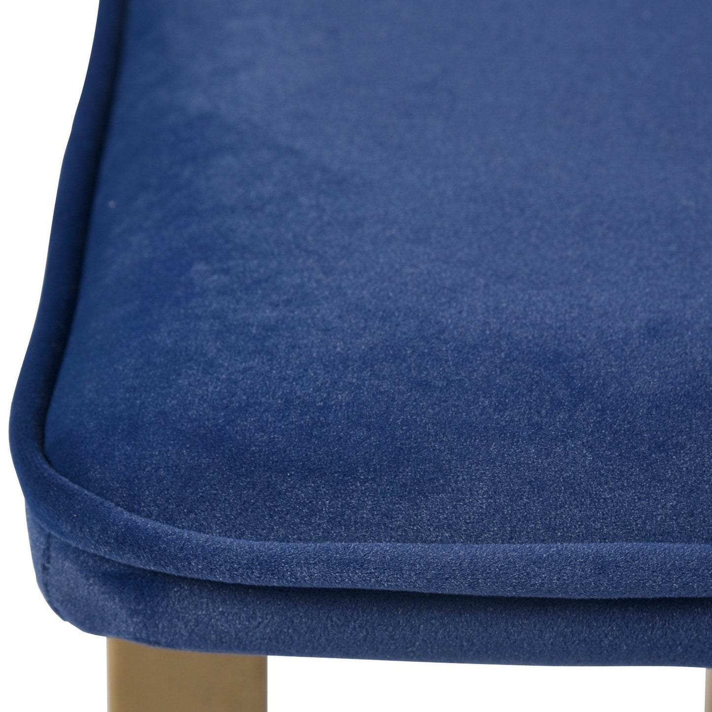 Set of 1 Upholstered Velvet Bench 44.5" W x 15" D x 18.5" H,Golden Powder Coating Legs  - BLUE