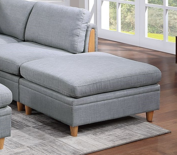 Elegant 6-Piece Light Grey Modular Sofa Set