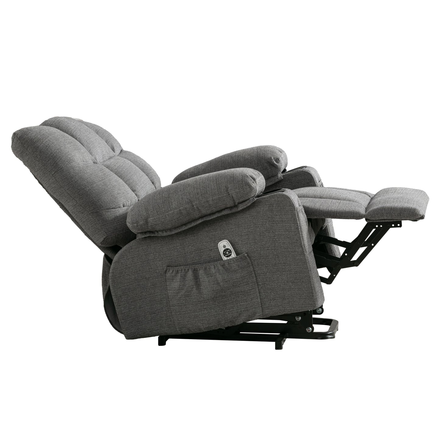 Comfortable Smoke Grey Power Lift Recliner Chair for the Elderly with Heat and Massage