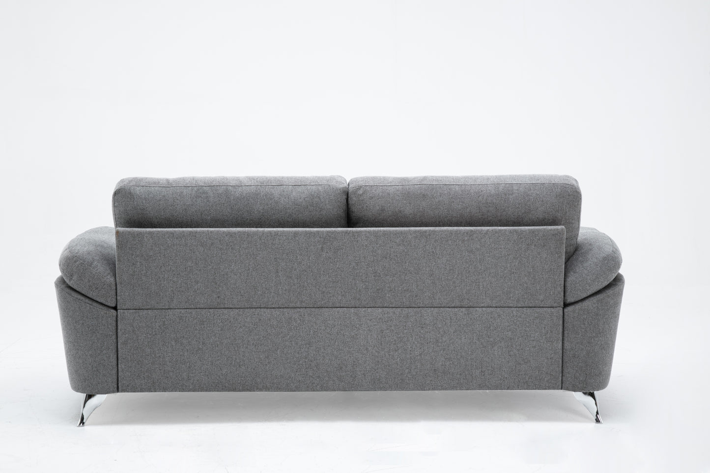 Villanelle Light Gray Linen Sofa Loveseat Chair Living Room Set