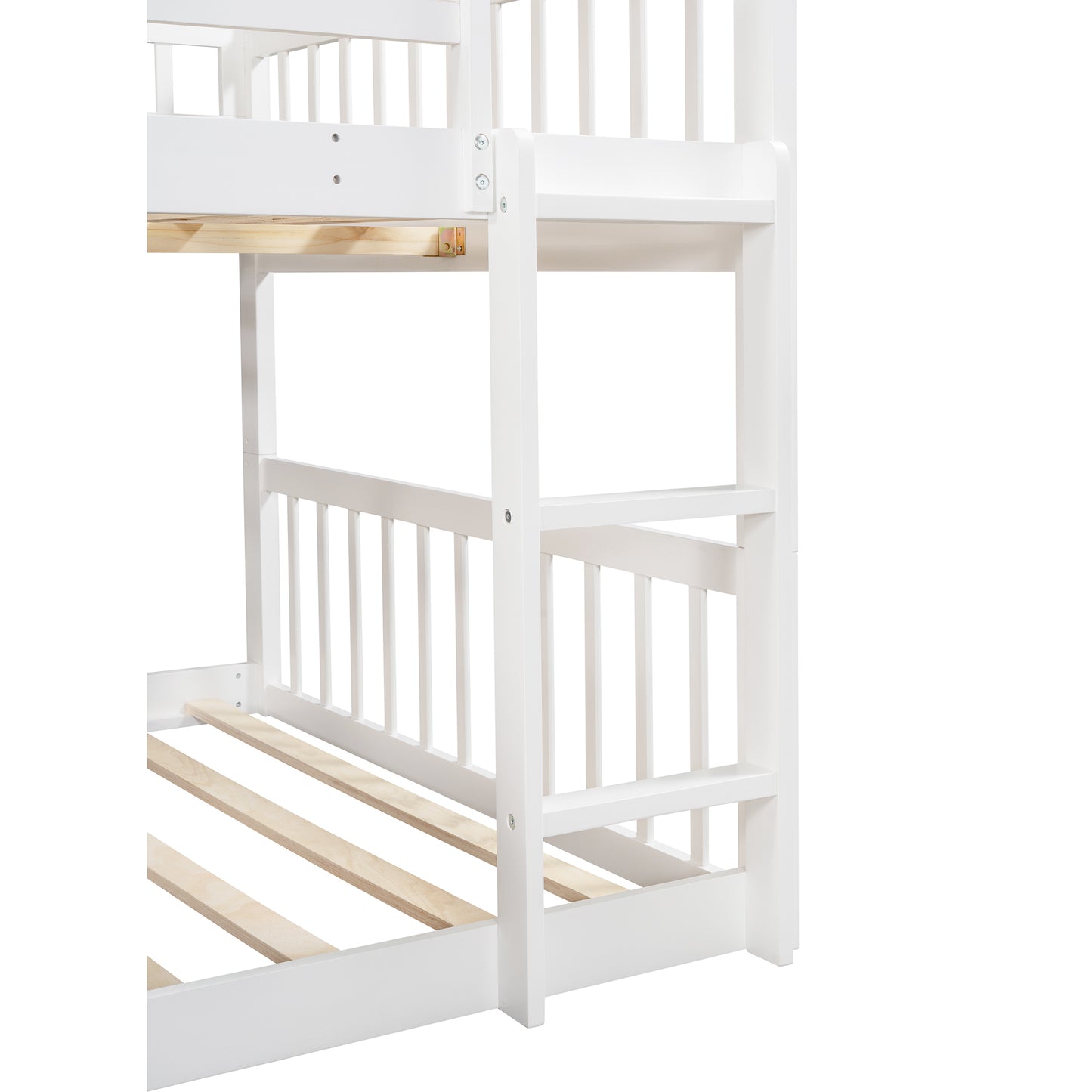 Three-Tier Bunk Bed with Versatile Sleeper Options, Slide, and Ladder, White