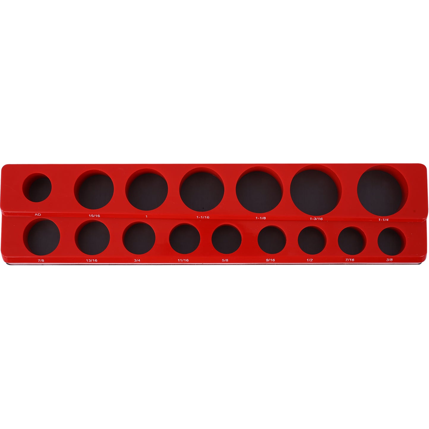 Magnetic Socket Organizer Set, 6-Piece Socket Holder Set Includes 1/4", 3/8", 1/2" Drive Metric SAE Socket Trays, Holds 141 Pieces Standard Size and Deep Size Sockets(Socket not Included),red and blue