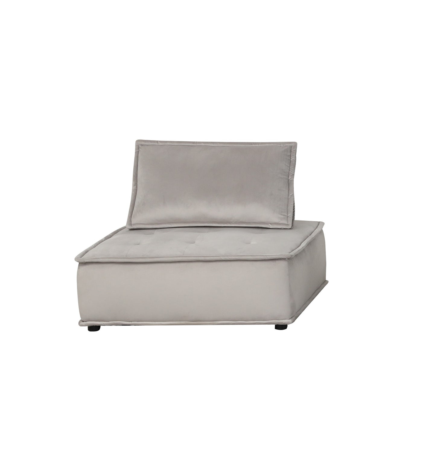 Anna Light Gray Velvet 3 Piece Sectional Couch Ottoman