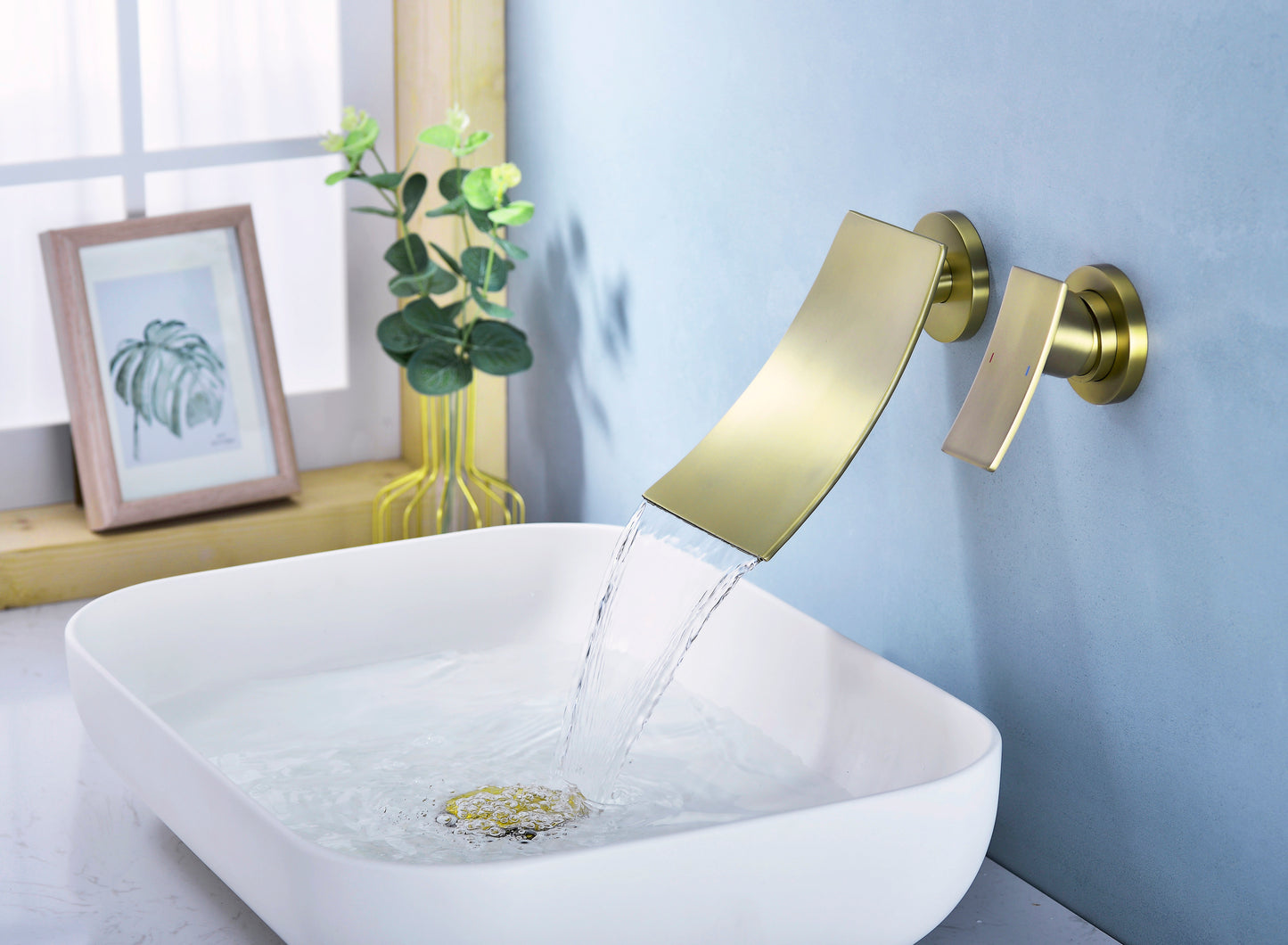 Wall Mounted Waterfall Bathroom Faucet