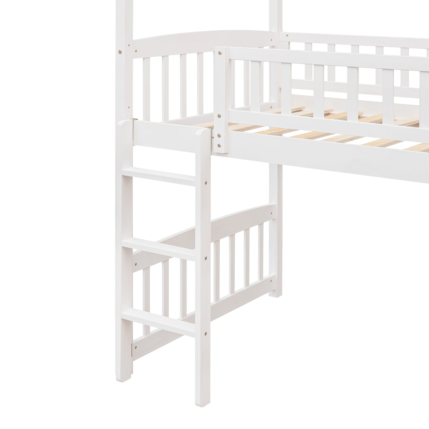 Twin Loft Bed with Slide, House Bed with Slide,White( :LT000212AAK)