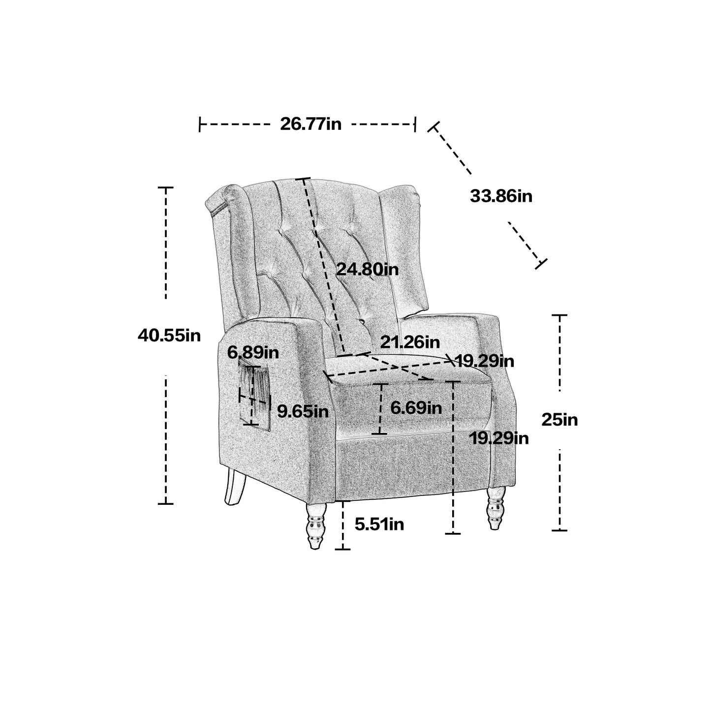 COOLMORE Modern Recliner Chair with Adjustable Functionality for Leisure and Comfort