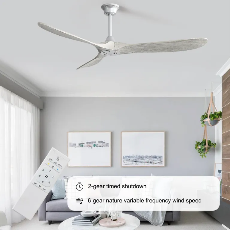 60 Inch Elegantly Crafted Ceiling Fan with DC Motor and Remote Control