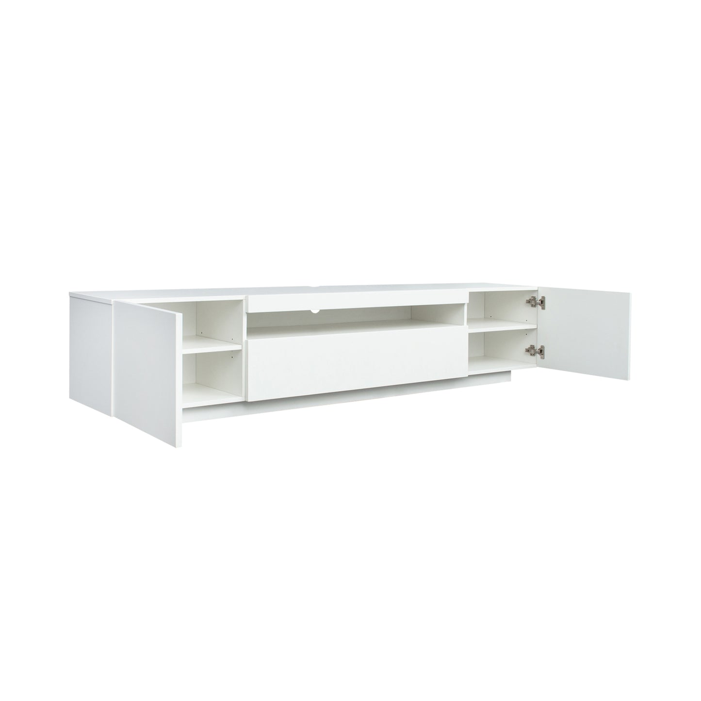 Modern White TV Stand with LED Lights and Storage Drawers for a Stylish Living Room Upgrade