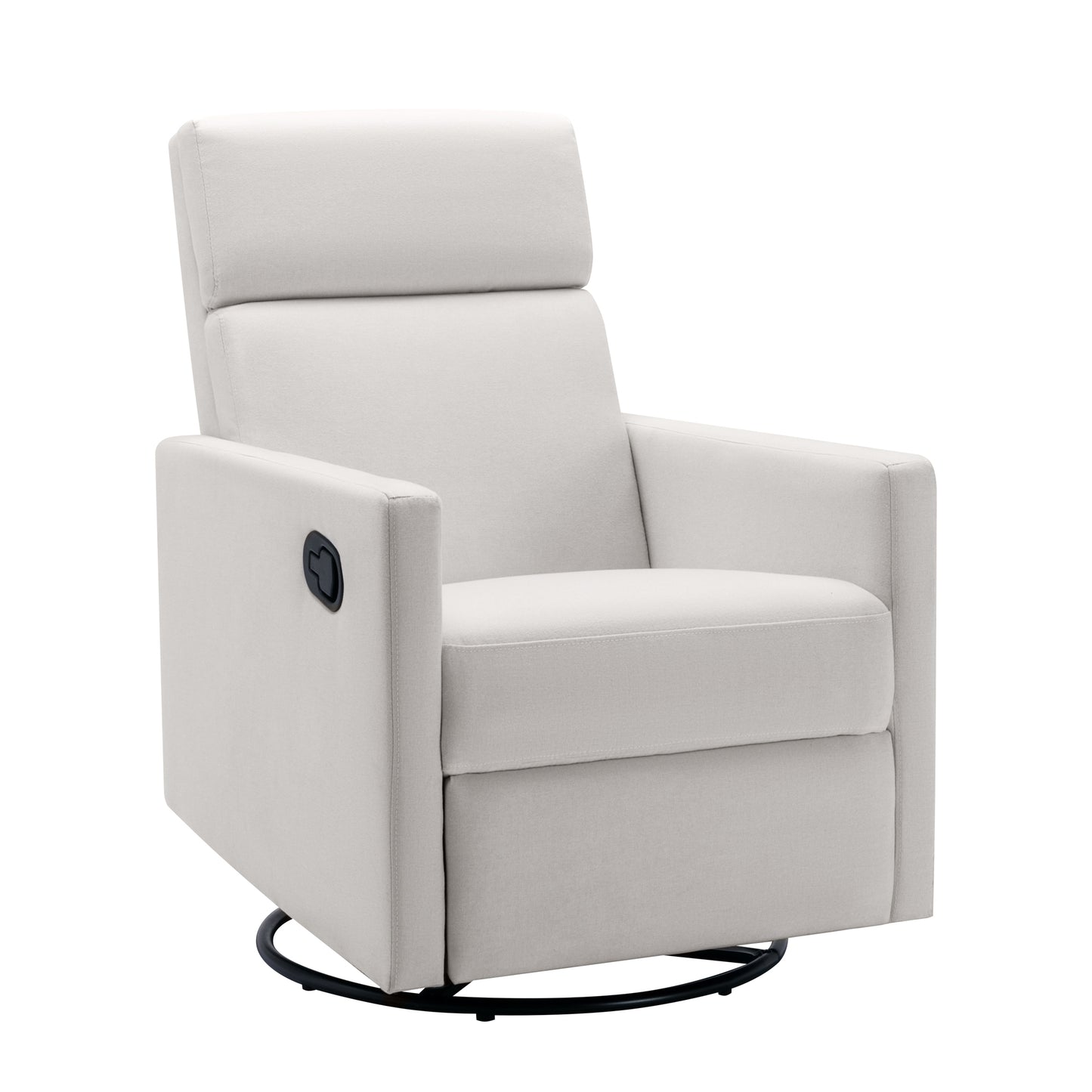 Swivel Reclining Nursery Chair with Modern Beige Upholstery