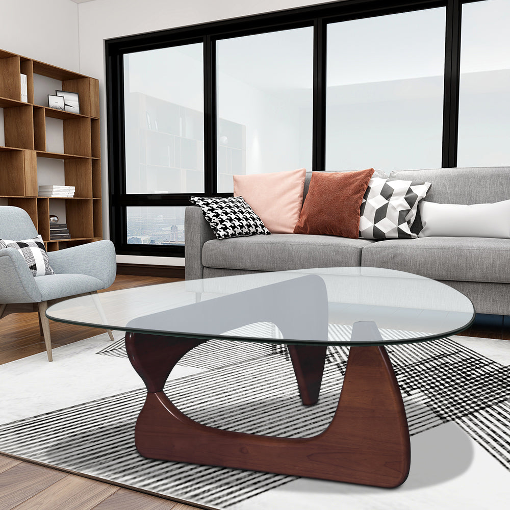 Modern Triangle Solid Wood Coffee Table for Home