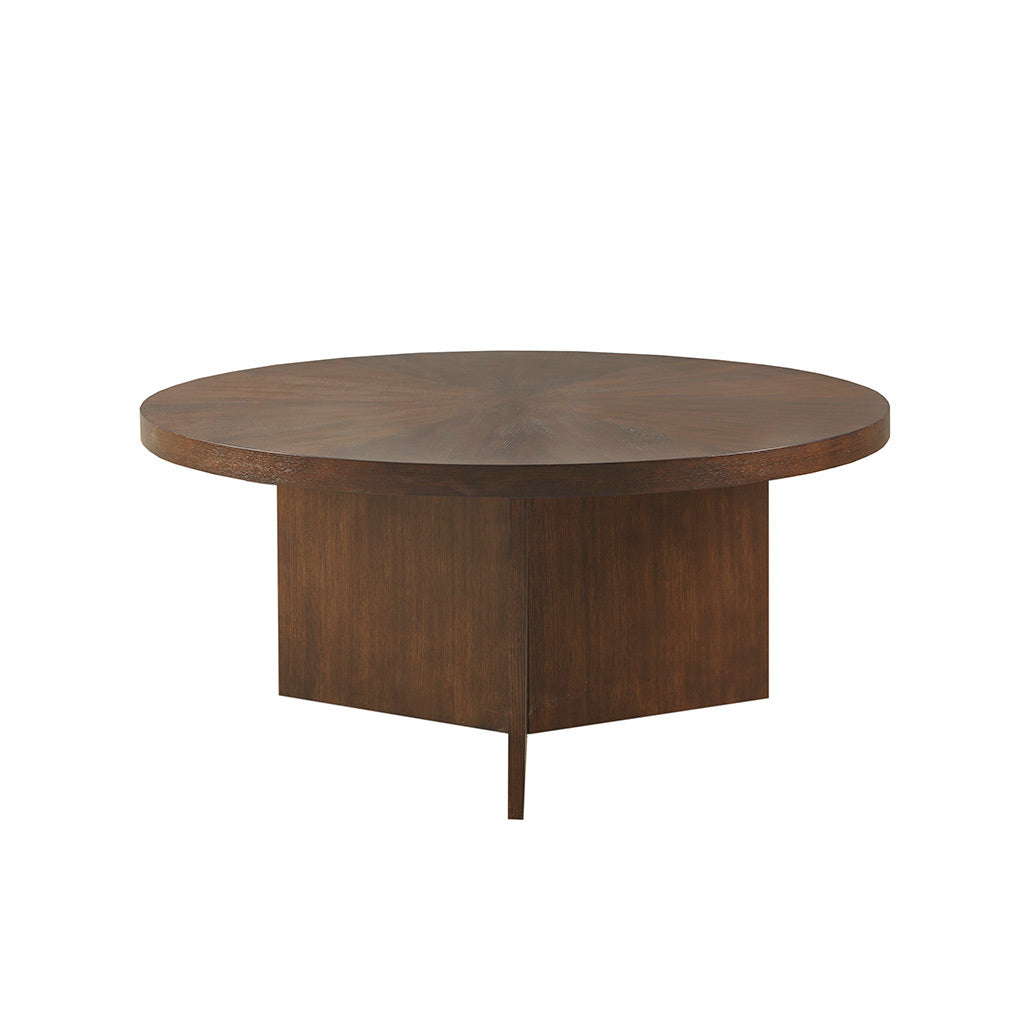 Contemporary Walnut Starburst Coffee Table