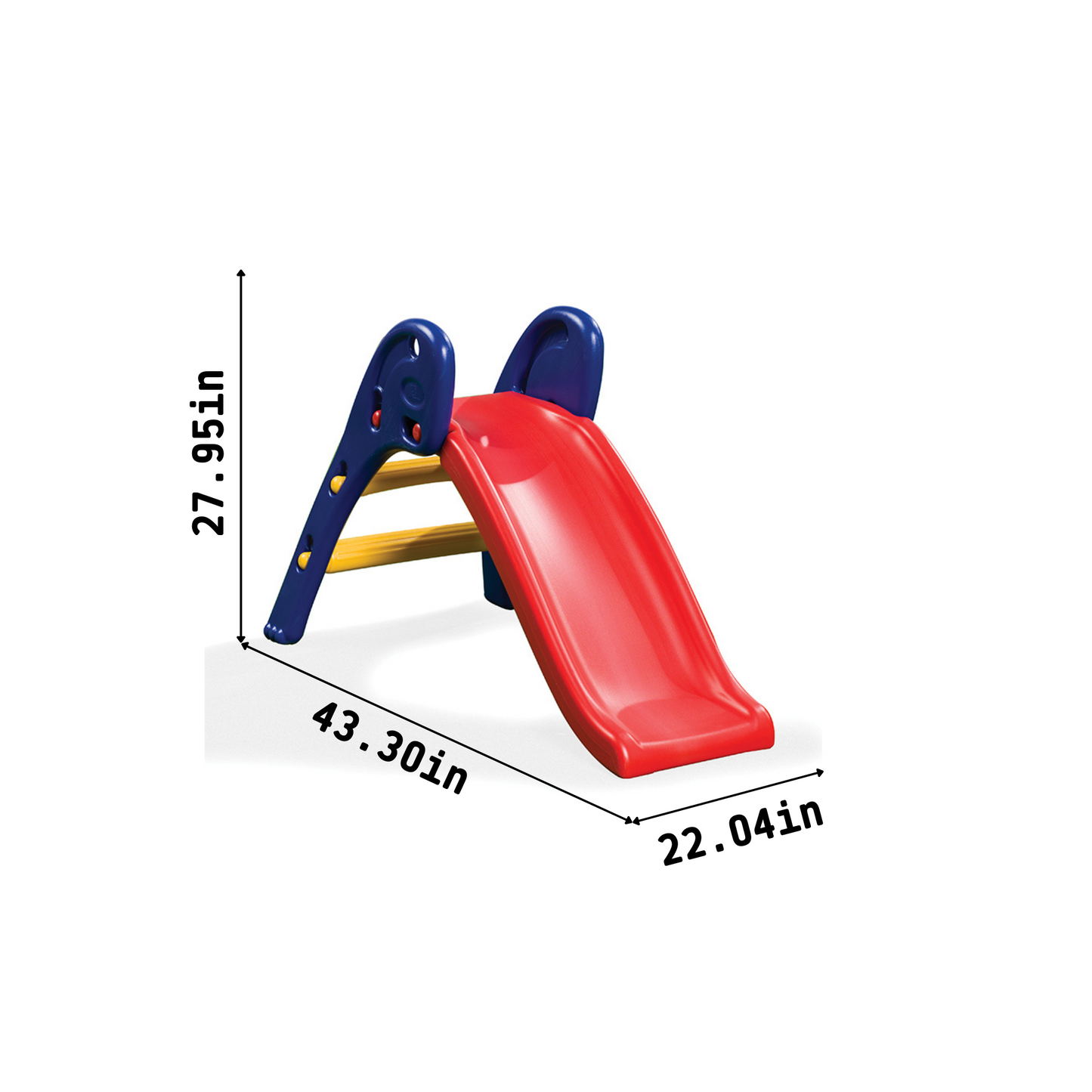 CE Approved Foldable Kids Plastic Slide - Blue Red Yellow