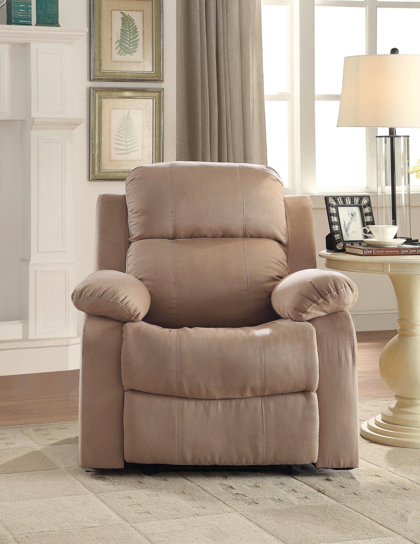 Parklon Brown Microfiber Motion Recliner with External Latch Handle