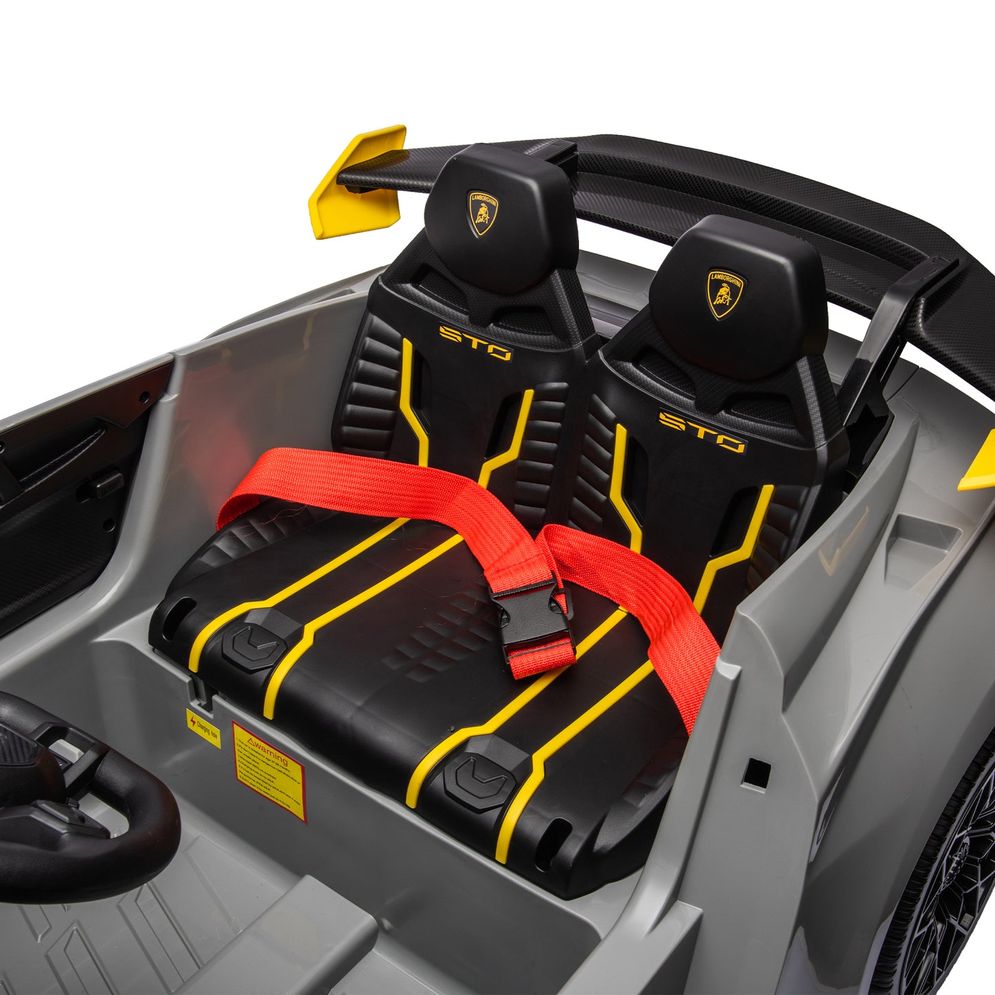 Lamborghini Huracan Sto 24V Kids Electric Ride-On Drift Car: Speeds 1.86-5.59 MPH, Ages 3-8, Foam Front Wheels, 360° Spin, LED Lights, Dynamic Music, Early Learning, USB Port, Drift Feature