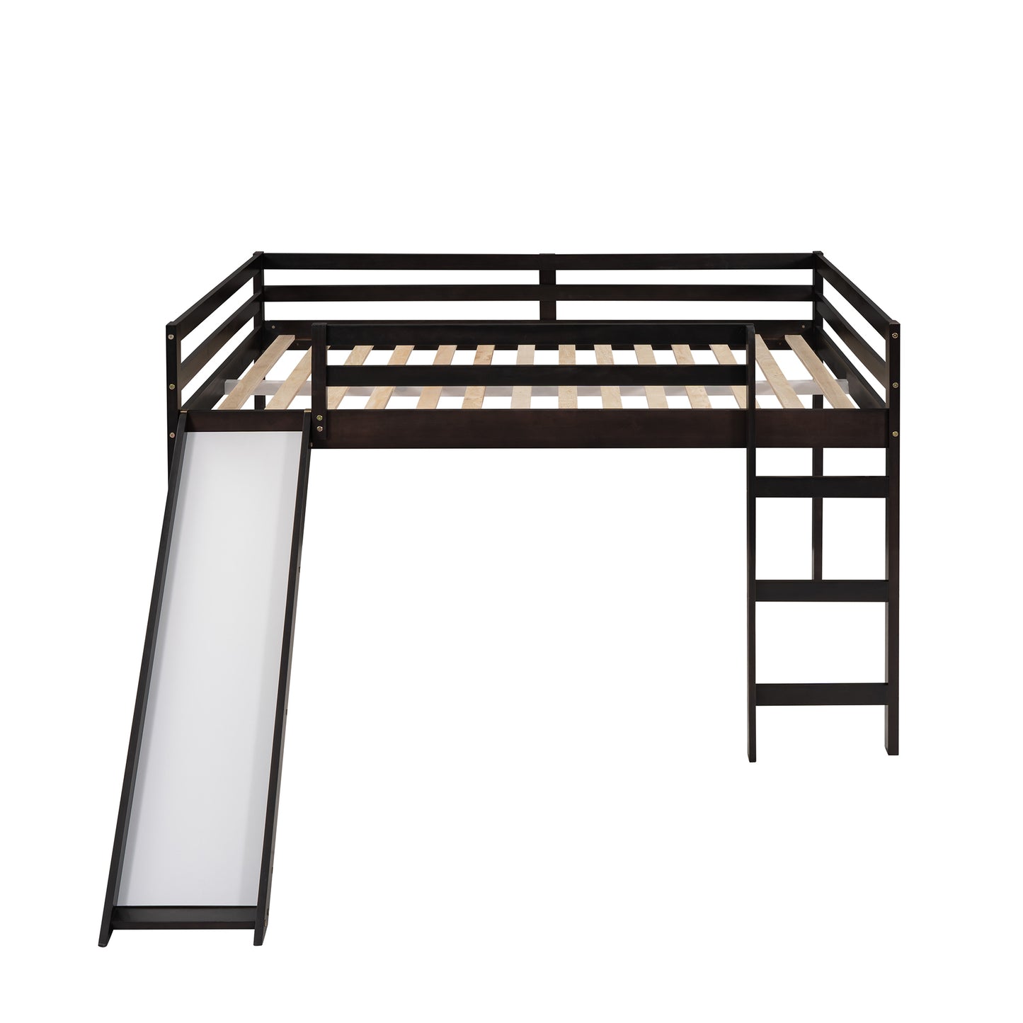 Loft Bed with Slide, Multifunctional Design, Full (Espresso)( :WF281157AAP)