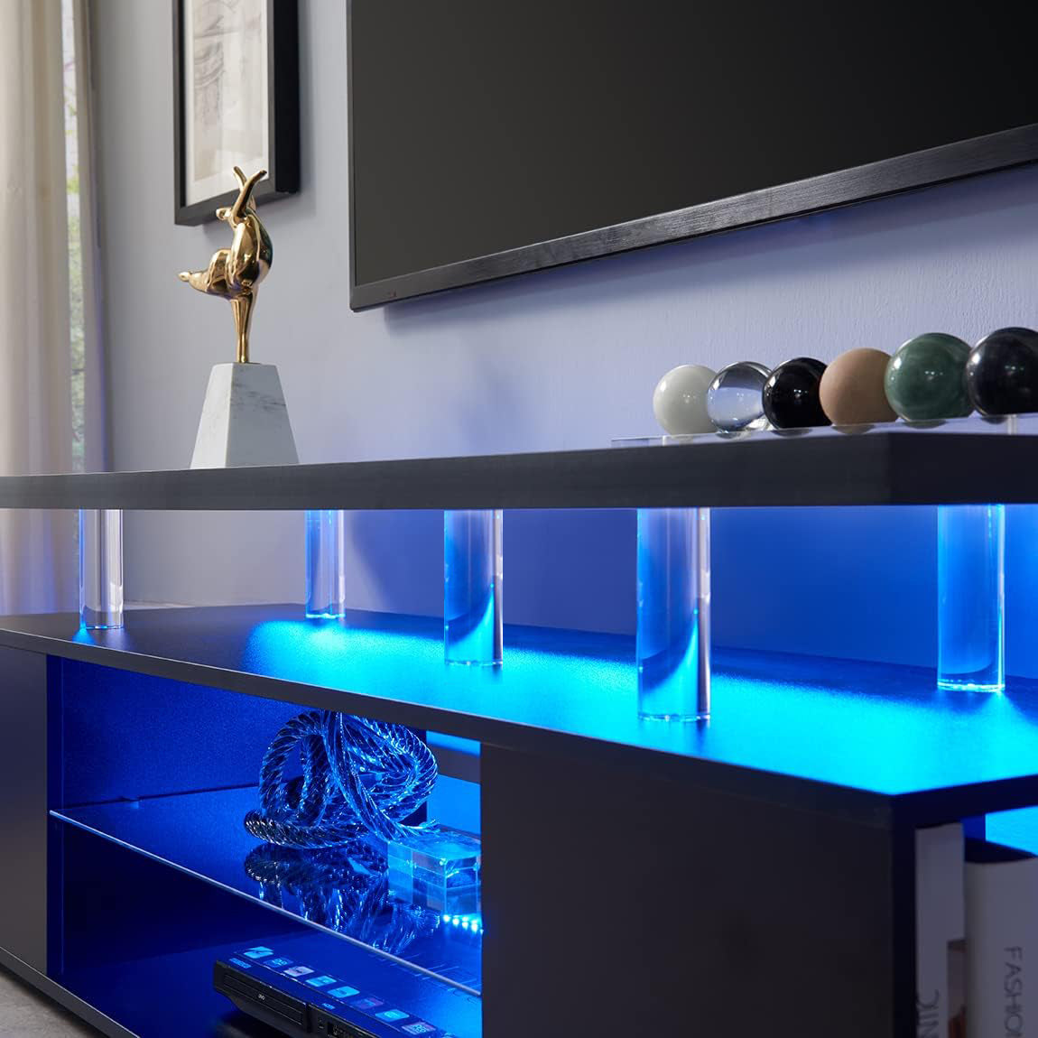 Sleek TV Stand with Gaming Console Storage for Ultimate Entertainment