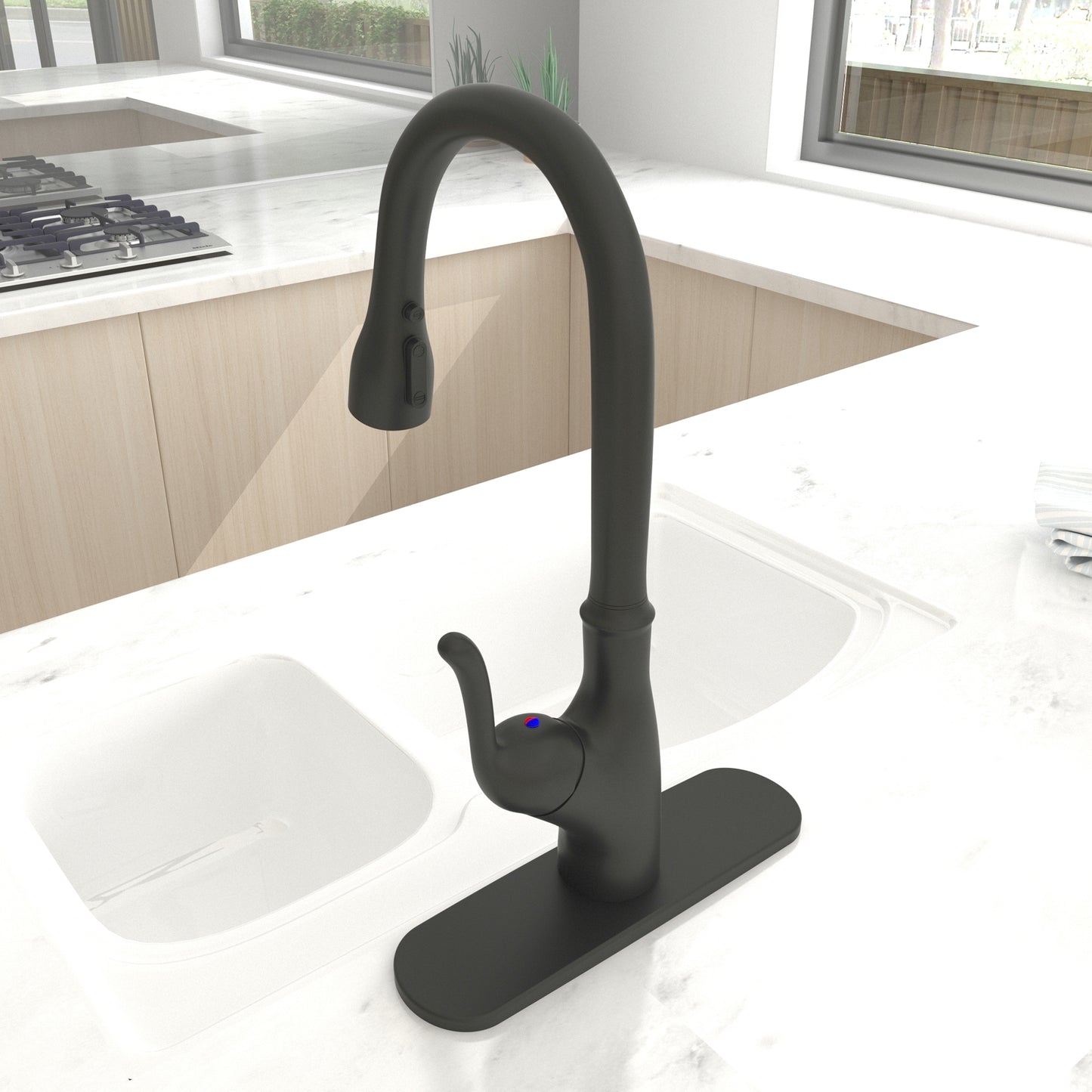 Pull Down Touchless Single Handle Kitchen Faucet