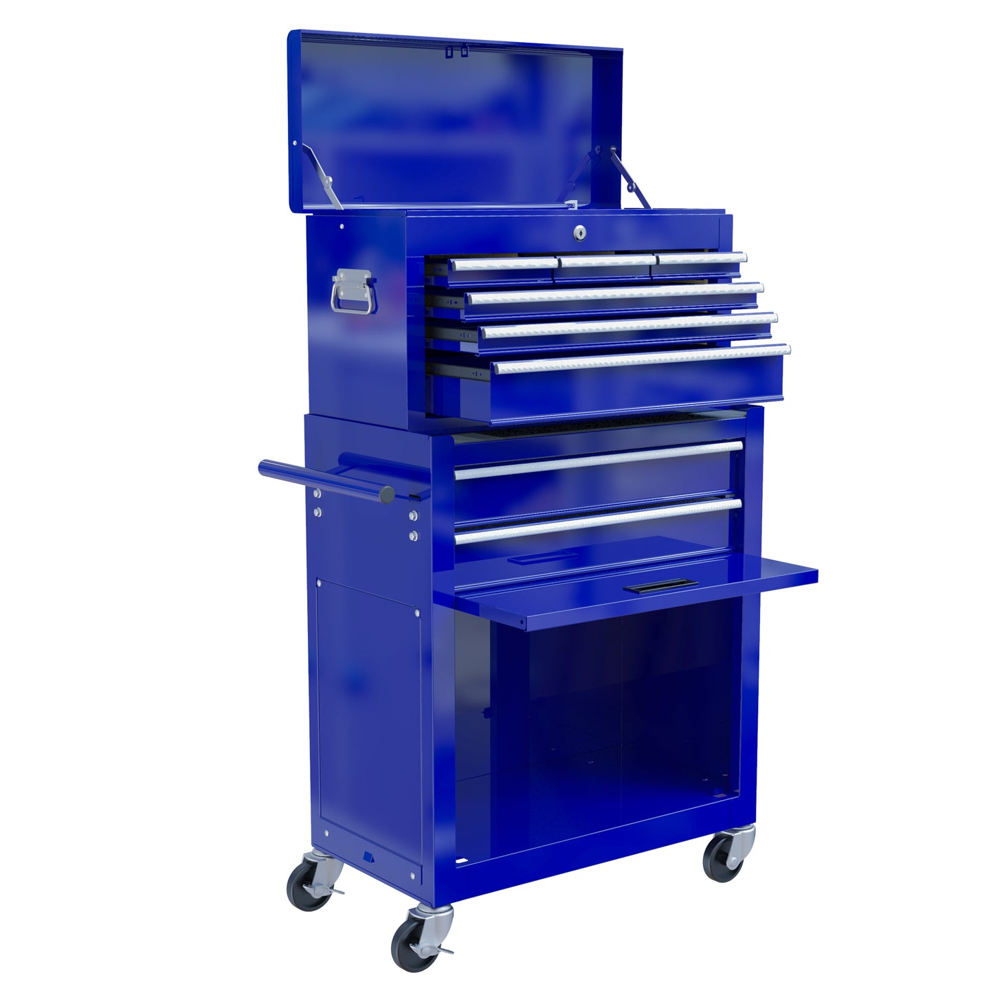 High Capacity Rolling Tool Chest with Wheels and Drawers, 8-Drawer Tool Storage Cabinet--BLUE