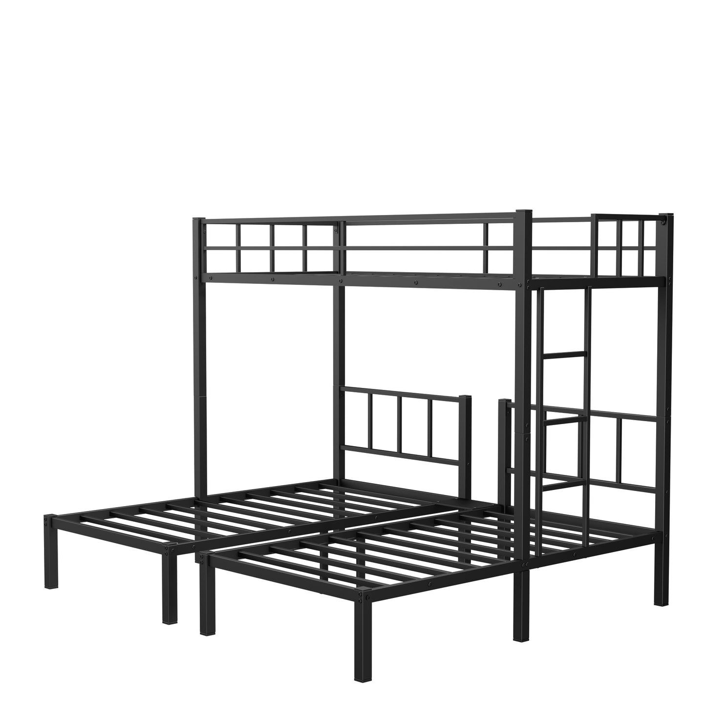 Convertible Metal Triple Bunk Bed with Flexible Sleeping Options