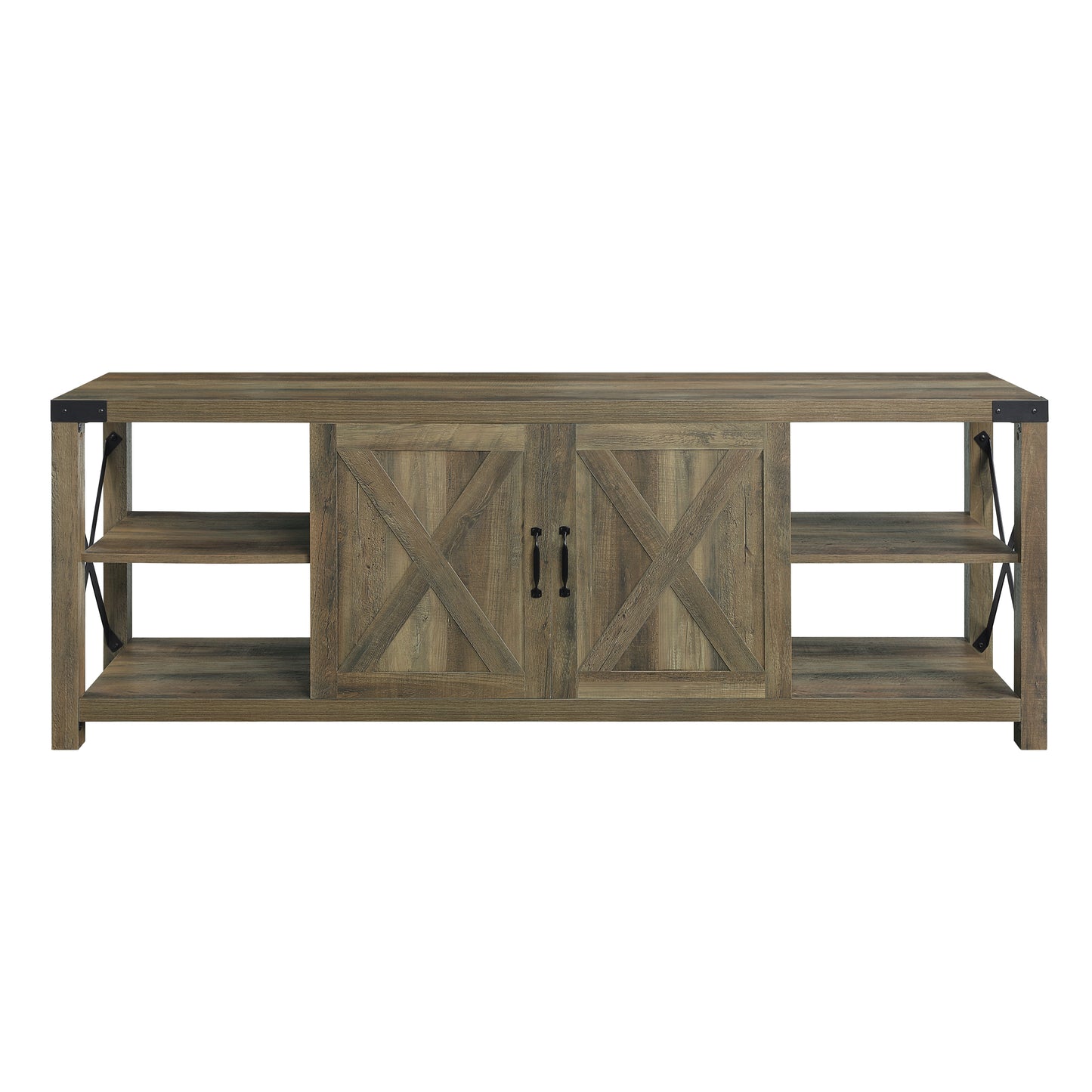 Abiram Rustic Oak TV Stand with Solid Wood Construction LV01000