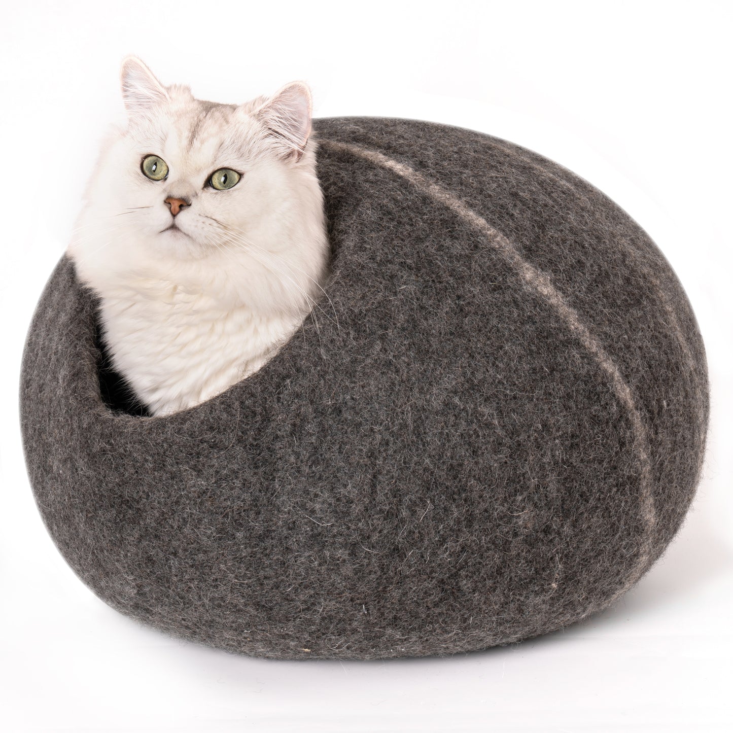 Cat Cave Bed -Handmade Wool Cat Bed Cave with Mouse Toy