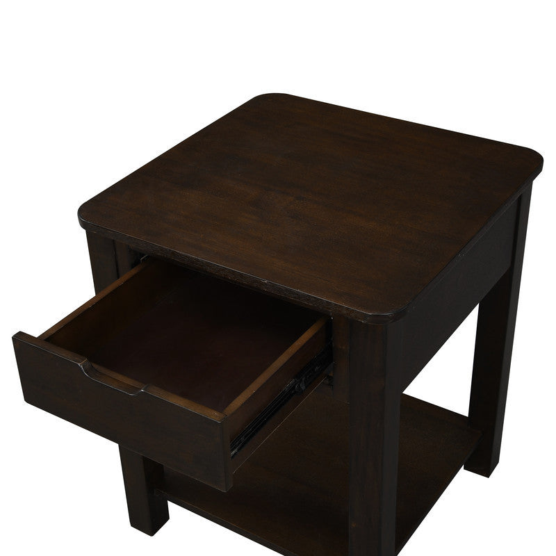 Flora 2 Piece Sleek Dark Brown MDF Lift Top Coffee and End Table Set