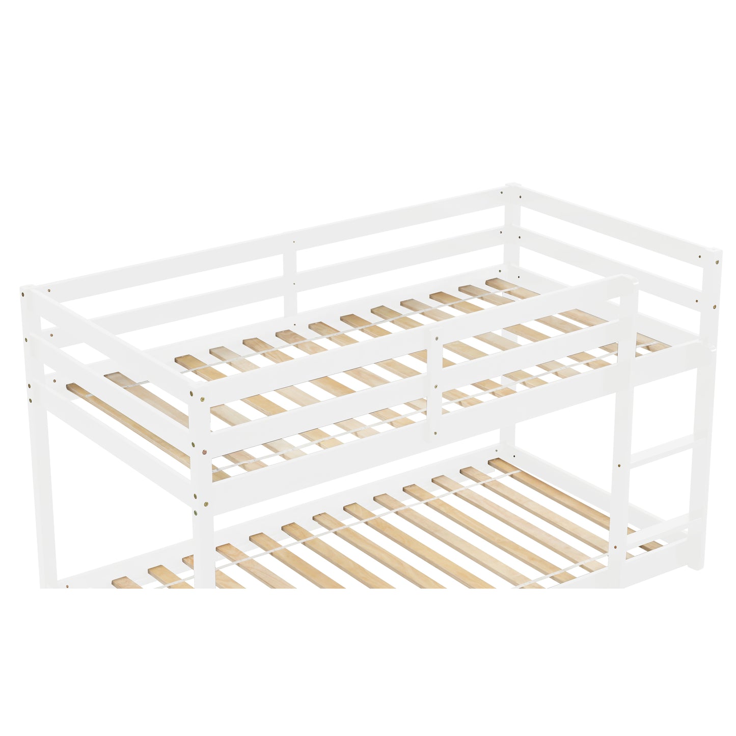 White Low Height Twin over Twin Bunk Bed